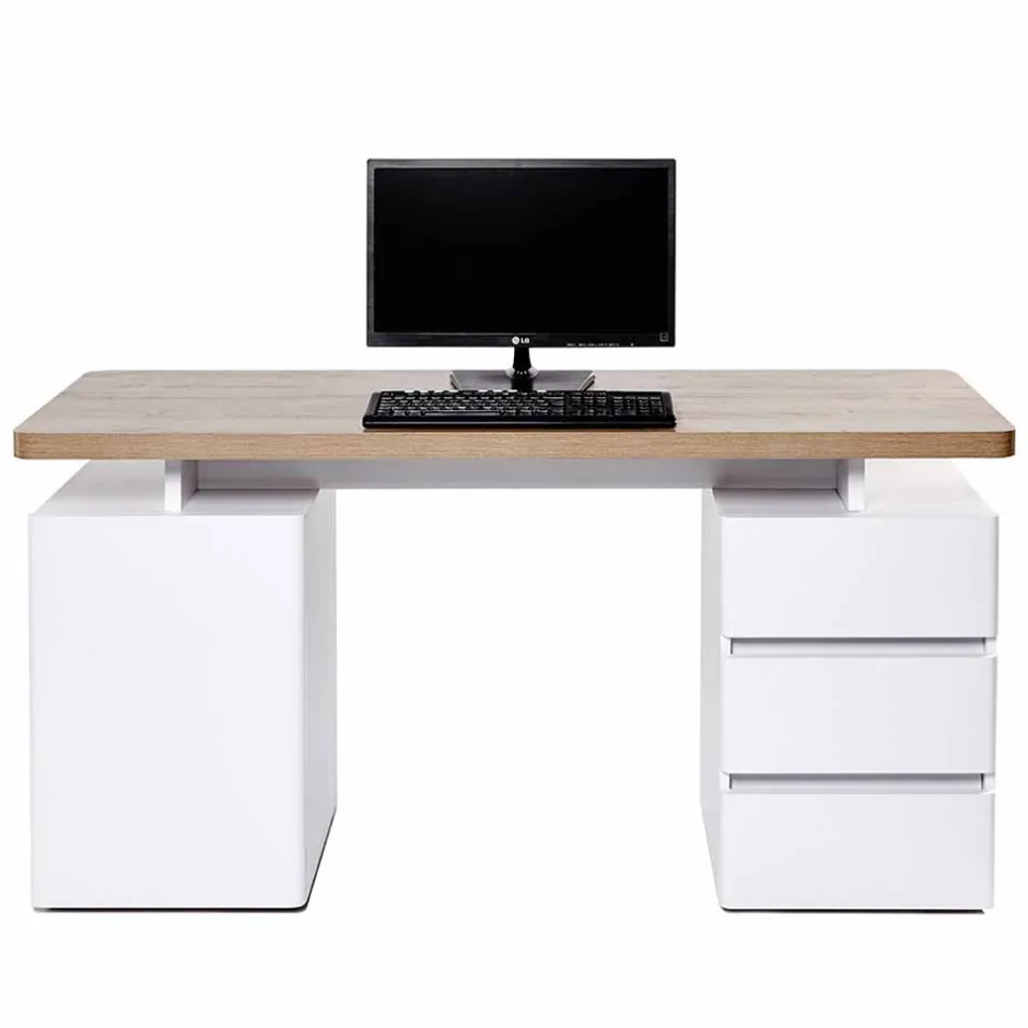 Weißer Computer-Schreibtisch Aragon mit viel Stauraum^Wohnen Online