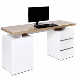 Weißer Computer-Schreibtisch Aragon mit viel Stauraum^Wohnen Online