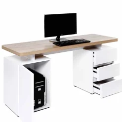 Weißer Computer-Schreibtisch Aragon mit viel Stauraum^Wohnen Online