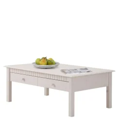 Wohnen Weißer Couchtisch Landhaus mit Schublade - Loggia