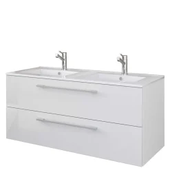 Weißer Doppel-Waschtisch für die Wandmontage - Matsu^Wohnen New