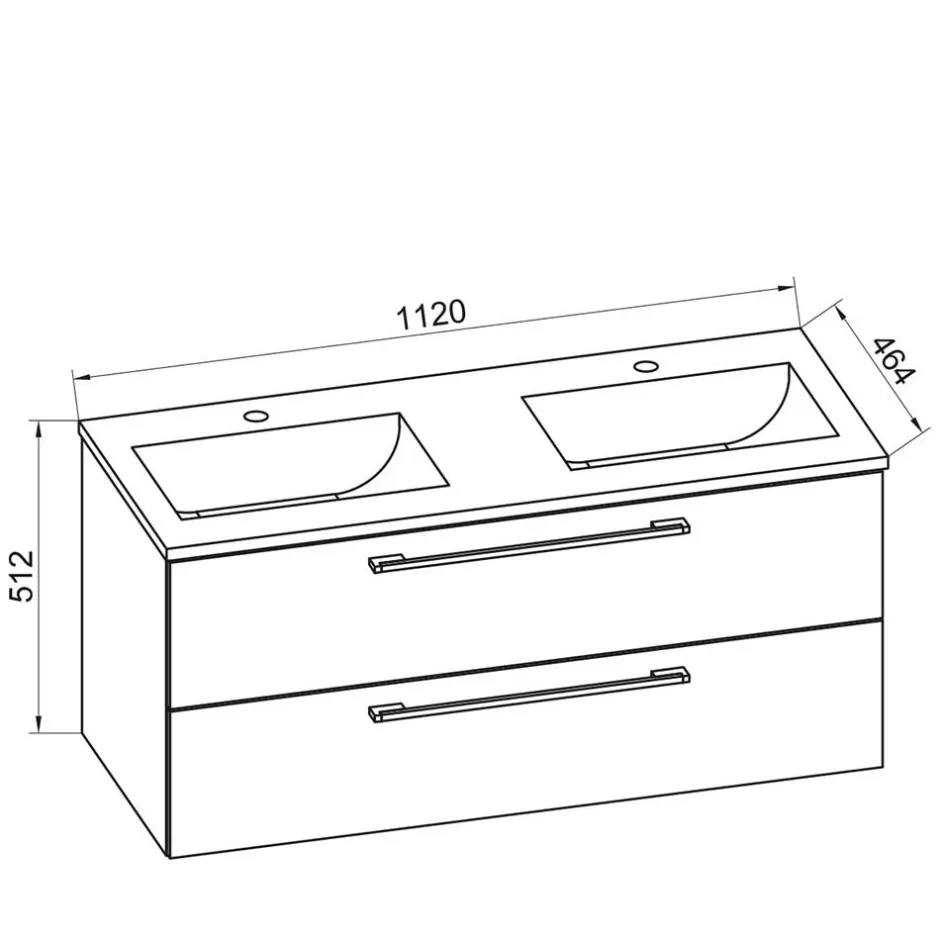 Weißer Doppel-Waschtisch für die Wandmontage - Matsu^Wohnen New