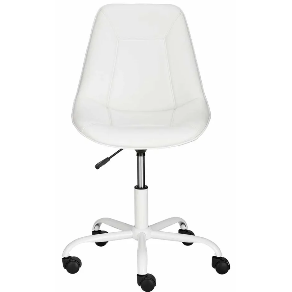 Wohnen Weißer Drehstuhl mit Kunstleder Schalensitz - Chiloena