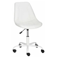 Wohnen Weißer Drehstuhl mit Kunstleder Schalensitz - Chiloena