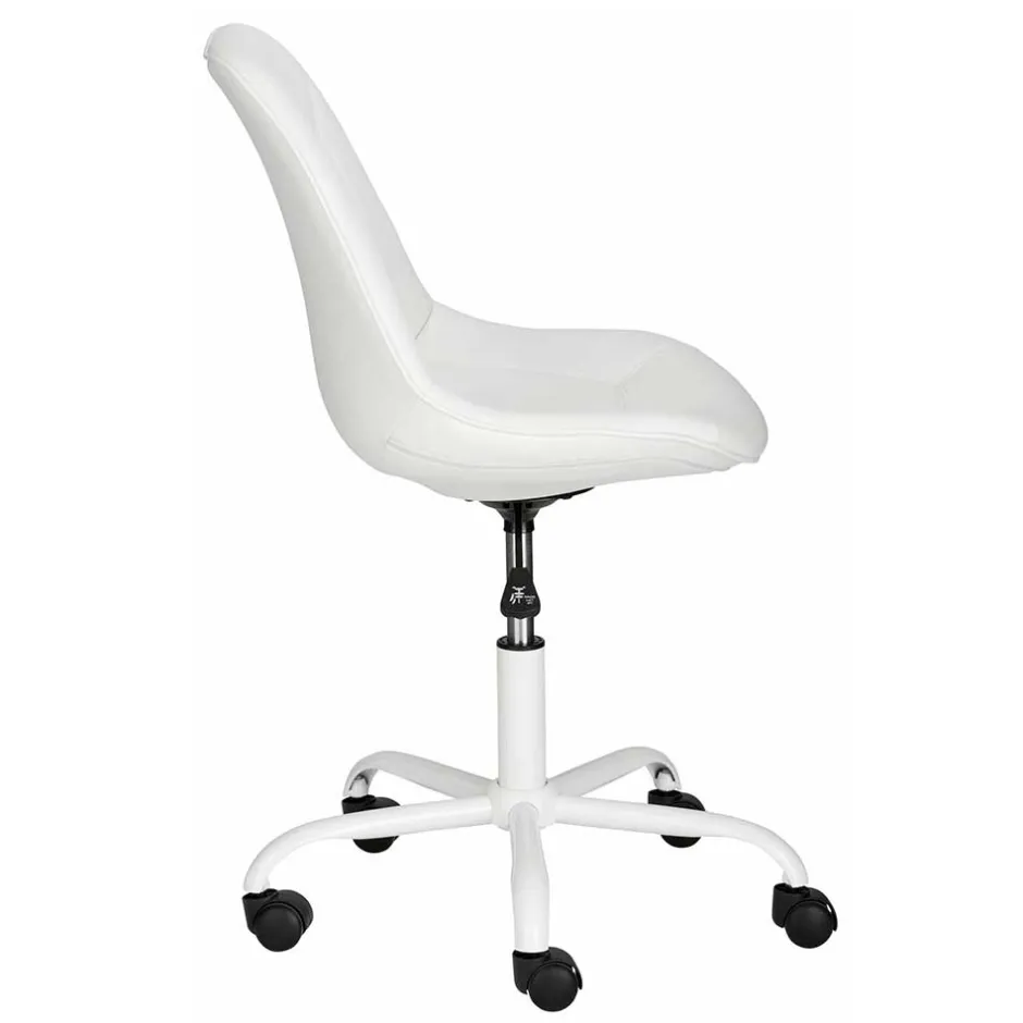 Wohnen Weißer Drehstuhl mit Kunstleder Schalensitz - Chiloena