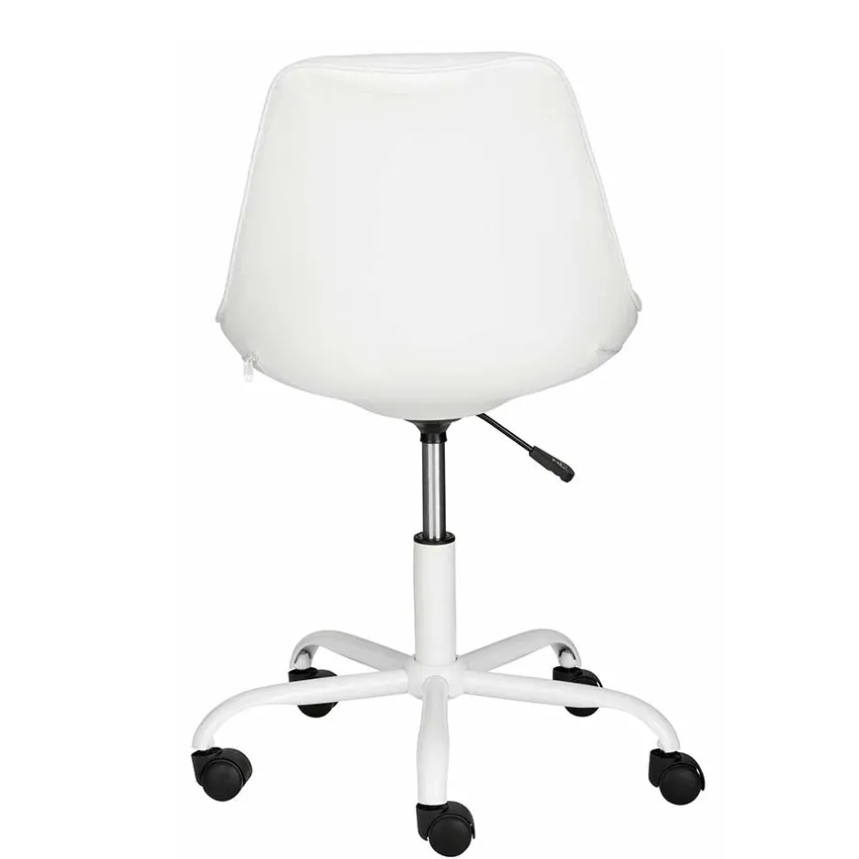 Wohnen Weißer Drehstuhl mit Kunstleder Schalensitz - Chiloena