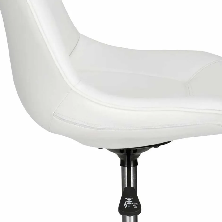 Wohnen Weißer Drehstuhl mit Kunstleder Schalensitz - Chiloena