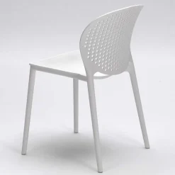 Weißer Gartenstuhl aus Kunststoff Fanovic stapelbar (4er Set)^Wohnen New