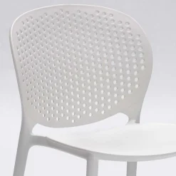 Weißer Gartenstuhl aus Kunststoff Fanovic stapelbar (4er Set)^Wohnen New