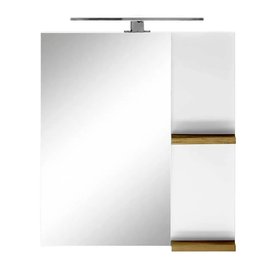 Weißer Hochglanz Badspiegel mit 2 Ablagen - Vauflos^Wohnen New