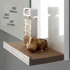 Weißer Hochglanz Badspiegel mit 2 Ablagen - Vauflos^Wohnen New