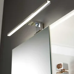 Weißer Hochglanz Badspiegel mit 2 Ablagen - Vauflos^Wohnen New