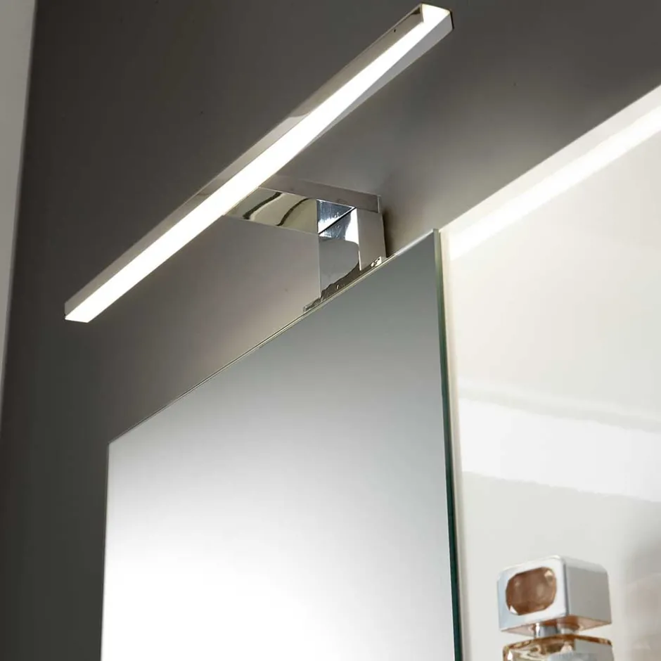 Weißer Hochglanz Badspiegel mit 2 Ablagen - Vauflos^Wohnen New