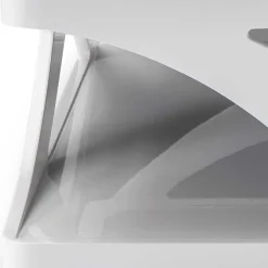 Wohnen Weißer Hochglanz Couchtisch mit Schwarzglas - Yunike