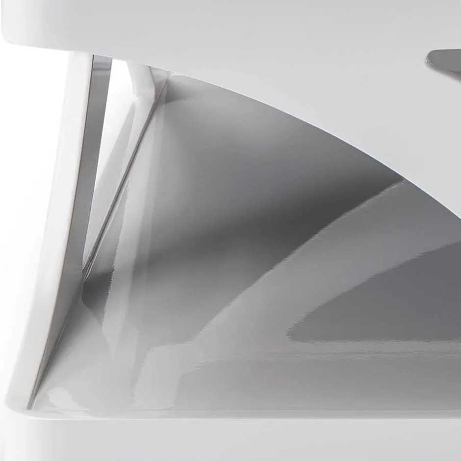 Wohnen Weißer Hochglanz Couchtisch mit Schwarzglas - Yunike