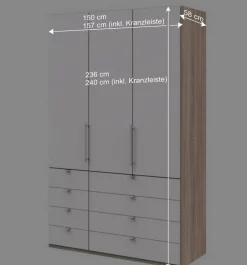 Wohnen Weißer Kleiderschrank Made in Germany - Vaclyn