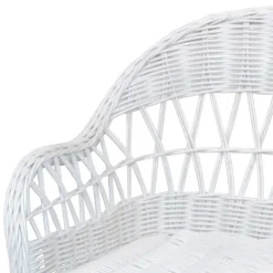 Weißer Korbsessel aus Rattan Geflecht - Kuraico^Wohnen Clearance