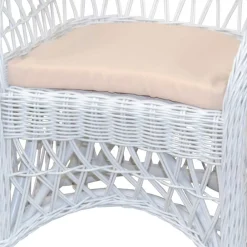 Weißer Korbsessel aus Rattan Geflecht - Kuraico^Wohnen Clearance