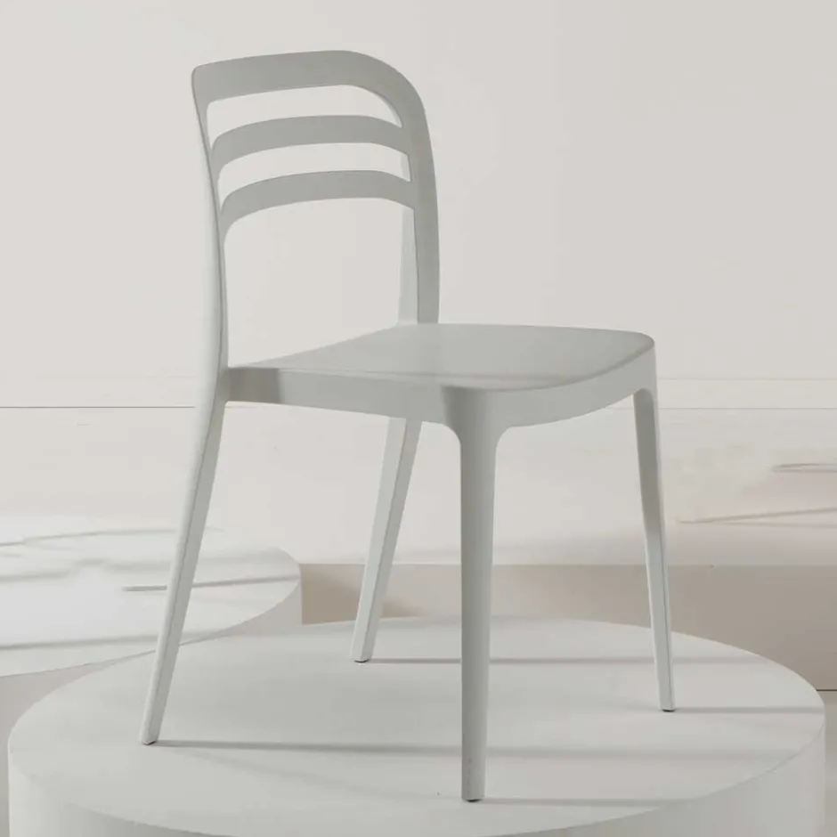 Weißer Kunststoffstuhl für Drinnen & Draußen - Mariana (4er Set)^Wohnen Hot