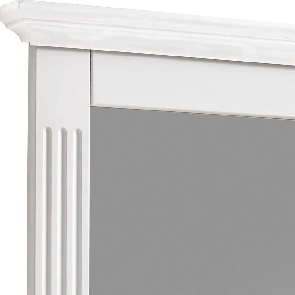 Wohnen Weißer Landhausspiegel mit Holzrahmen - Kazanova