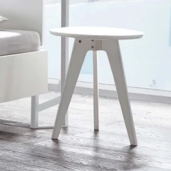 Wohnen Weißer Nachttisch in Rund - Mavricara