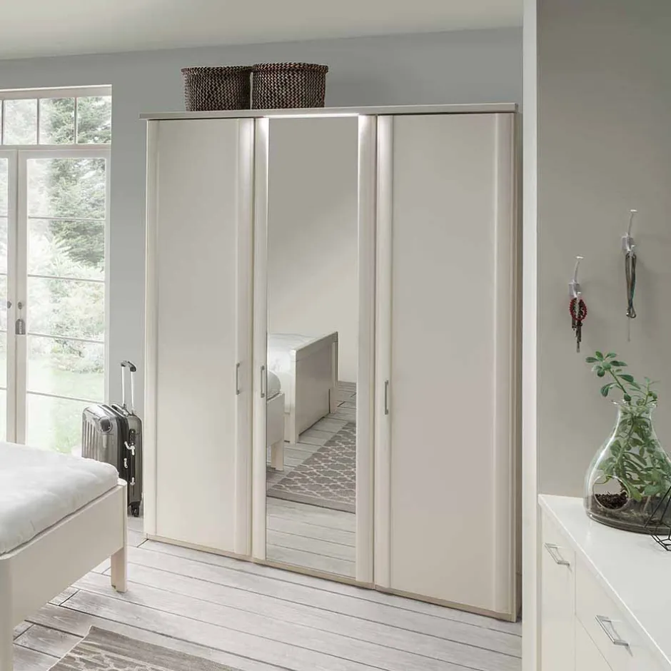 Wohnen Weißer Schlafzimmerschrank Ronis mit drei Türen