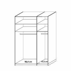 Wohnen Weißer Schlafzimmerschrank Ronis mit drei Türen