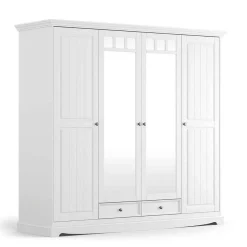 Wohnen Weißer Schlafzimmerschrank im Landhausstil - Indico