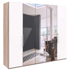 Wohnen Weißer Schlafzimmer-Schrank mit Spiegeln - Vaclyn