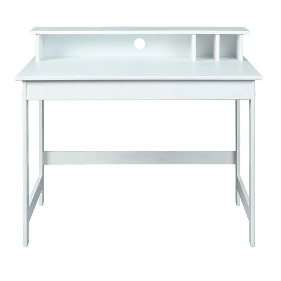 Weißer Schreibtisch mit Aufsatz & Truhe - Stanford^Wohnen Clearance