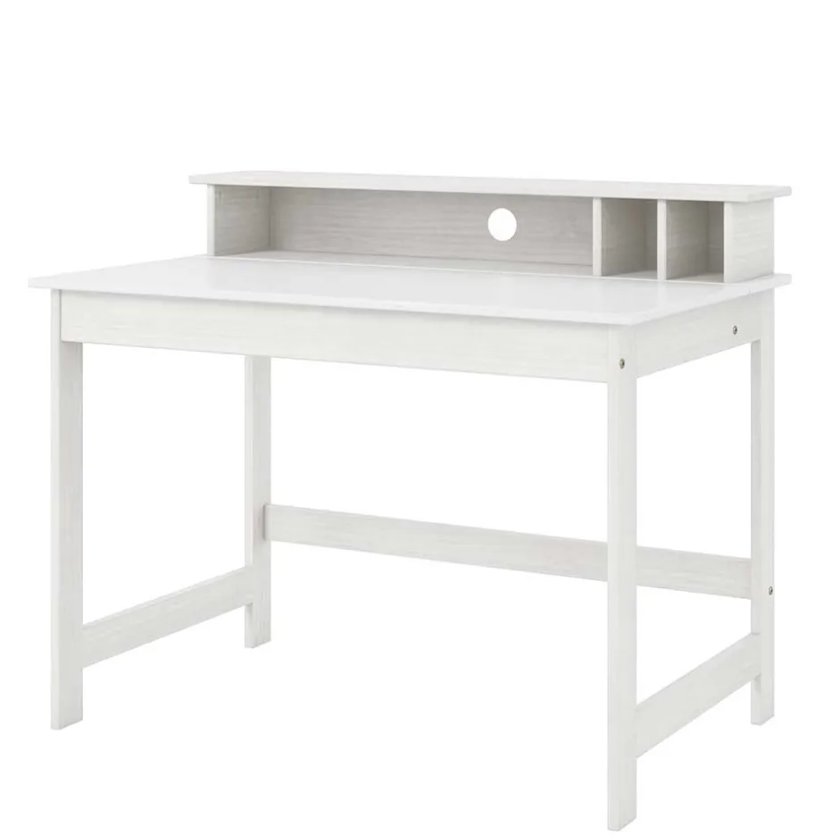 Weißer Schreibtisch mit Aufsatz & Truhe - Stanford^Wohnen Clearance