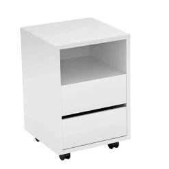 Kinder Wohnen Weißer Schreibtisch optional mit Rollcontainer - Evensa