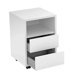 Kinder Wohnen Weißer Schreibtisch optional mit Rollcontainer - Evensa