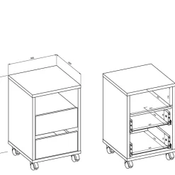 Kinder Wohnen Weißer Schreibtisch optional mit Rollcontainer - Evensa
