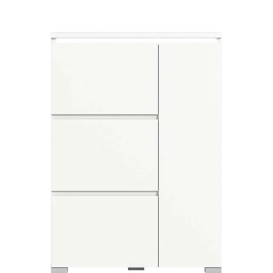 Weißer Schuhklappen-Schrank mit drei Klappen - Dany^Wohnen Outlet
