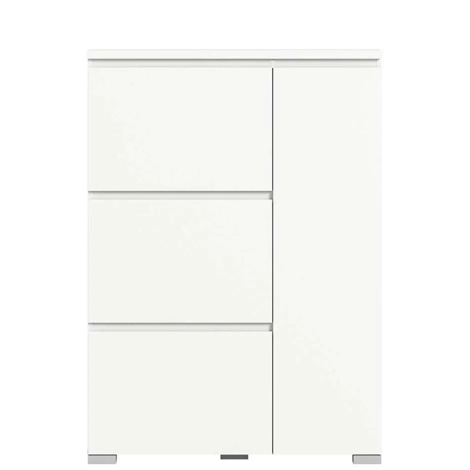 Weißer Schuhklappen-Schrank mit drei Klappen - Dany^Wohnen Outlet