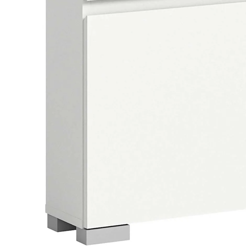 Weißer Schuhklappen-Schrank mit drei Klappen - Dany^Wohnen Outlet