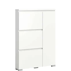 Weißer Schuhklappen-Schrank mit drei Klappen - Dany^Wohnen Outlet