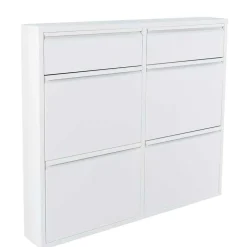 Wohnen Weißer Schuhschrank aus Metall pulverbeschichtet - Cioara