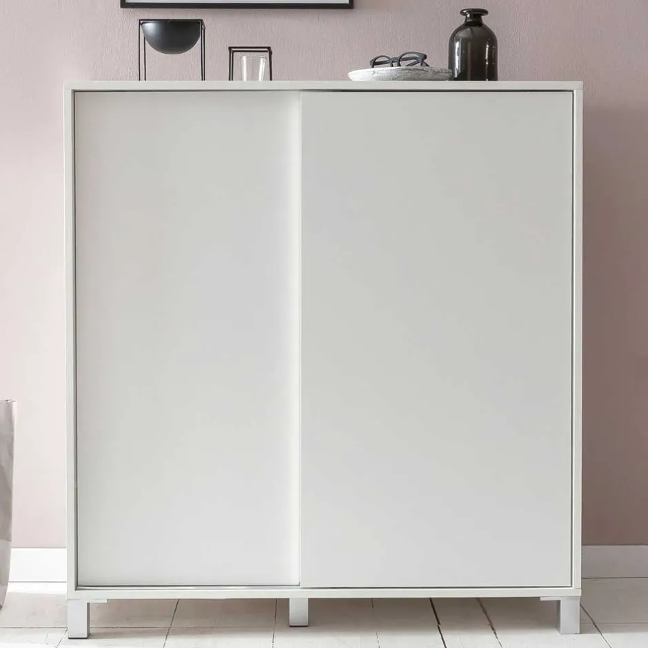 Weißer Schuhschrank mit praktischen Schiebetüren - Hank^Wohnen Online