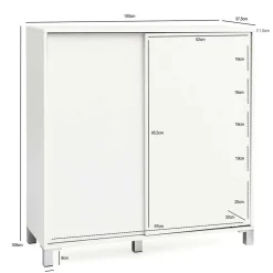 Weißer Schuhschrank mit praktischen Schiebetüren - Hank^Wohnen Online