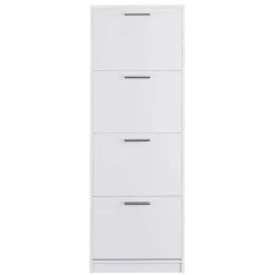 Wohnen Weißer Schuhschrank mit vier Schuhwalzen - Badryca