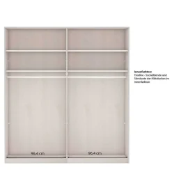 Wohnen Weißer Schwebetüren-Schrank mit Spiegel - Flinn