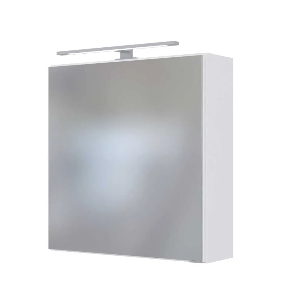 Wohnen Weißer Spiegelschrank 1-türig - Enwicos