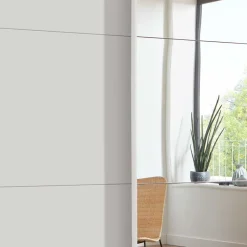 Wohnen Weißer 2-türiger Kleiderschrank mit Schiebetüren - Abelina