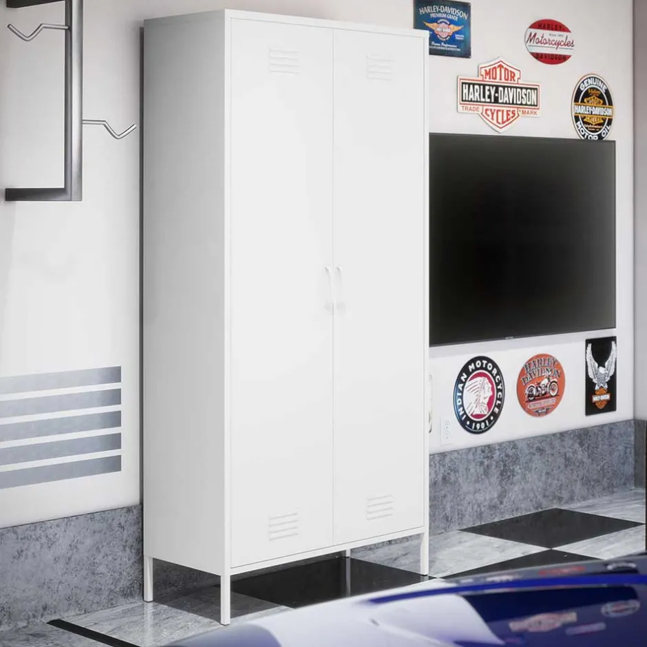 Weißer Universalschrank aus Metall - Elyett^Wohnen Outlet