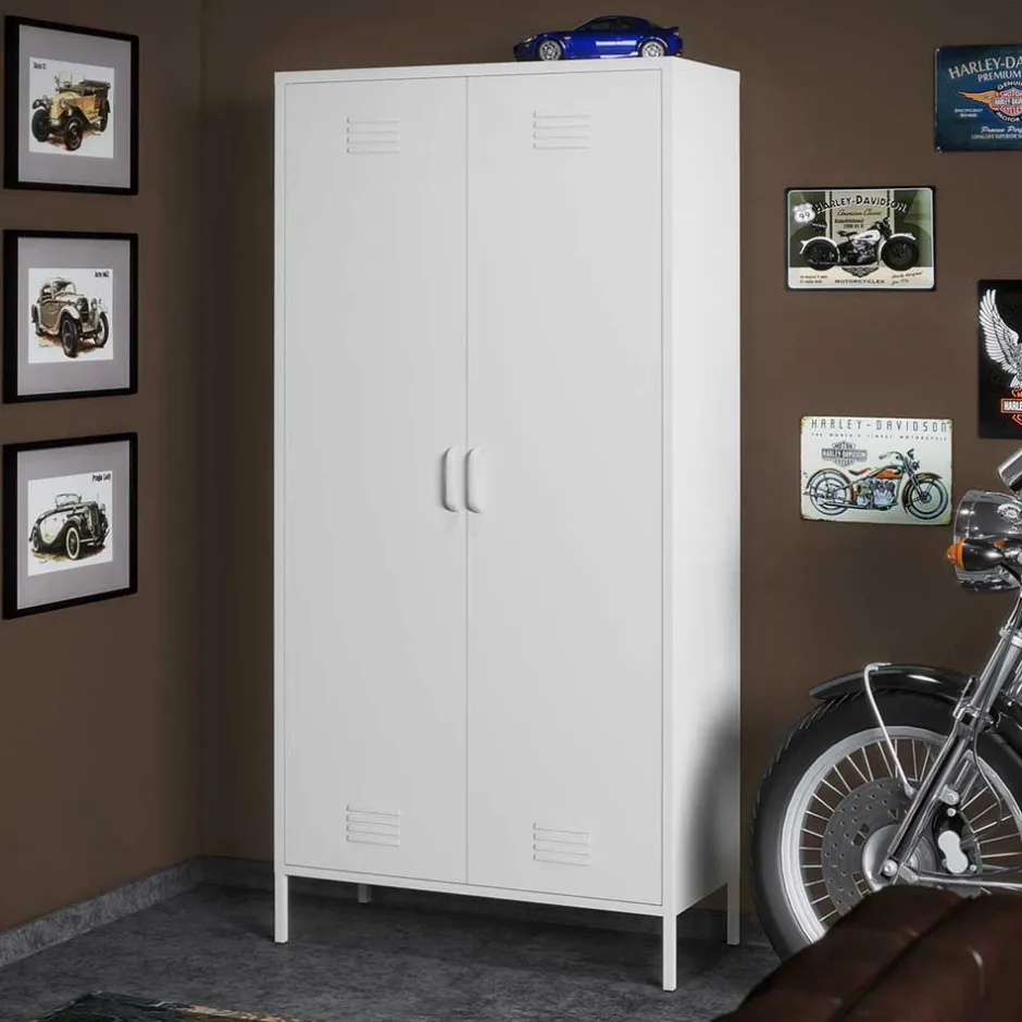 Weißer Universalschrank aus Metall - Elyett^Wohnen Outlet