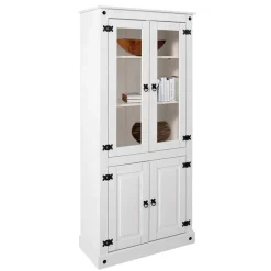 Wohnen Weißer Vitrinenschrank aus Kiefer - Sergio