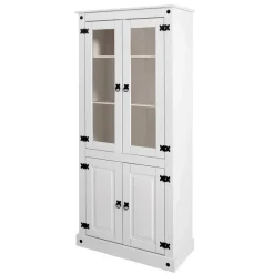 Wohnen Weißer Vitrinenschrank aus Kiefer - Sergio