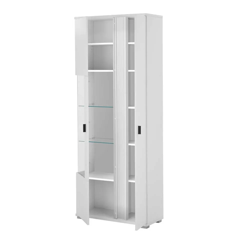 Weißer Vitrinenschrank mit LED Beleuchtung - Tirol^Wohnen Best